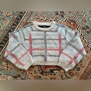 Cropped Plaid Sweater
